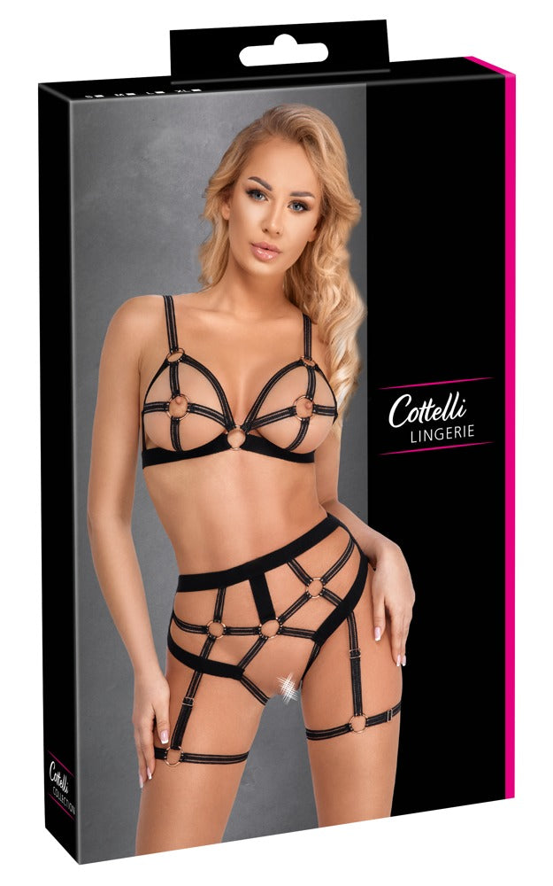 Ensemble soutien-gorge et slip ouverts harnais Cottelli Lingerie