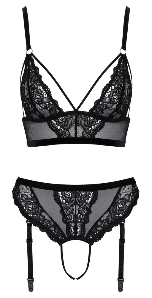 Soutien-gorge et string noir Cottelli Lingerie