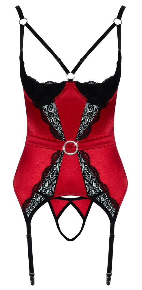 Ensemble porte-jarretelles et string Rouge Cottelli Lingerie