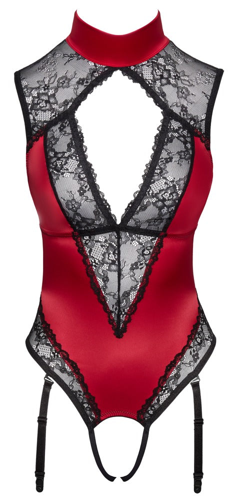 Body à jarretelles rouge/noir Cottelli Lingerie