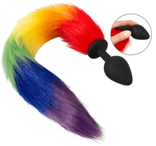Fluffy tail plug arc-en-ciel You2Toys