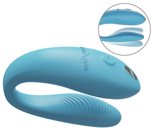 Vibromasseur flexible pour couple Sync Go de We-Vibe turquoise