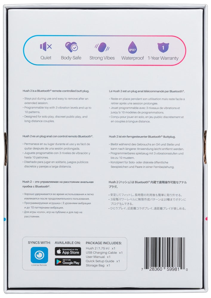 Vibromasseur anal Hush 2 Lovense