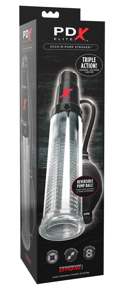 Pompe de pénis + masturbateur Suck N-Pump 16 x 5.5cm