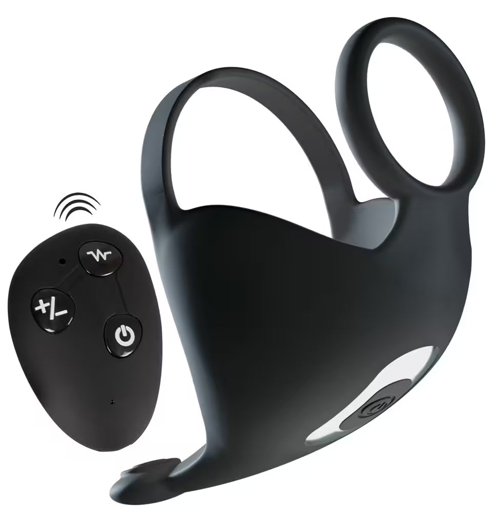 Vibromasseur testiculaire avec double anneau & télécommande