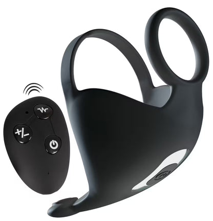 Vibromasseur testiculaire avec double anneau & télécommande
