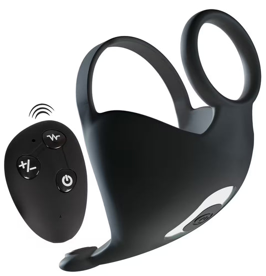 Vibromasseur testiculaire avec double anneau & télécommande
