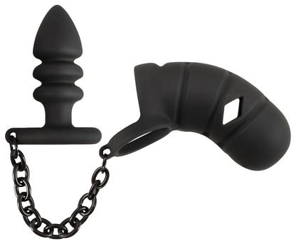 Cock cage with butt plug Black Velvets
