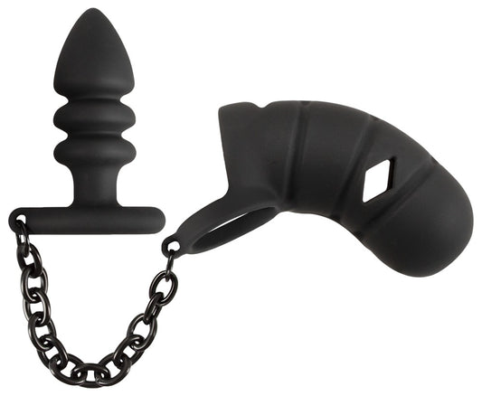 Cock cage with butt plug Black Velvets