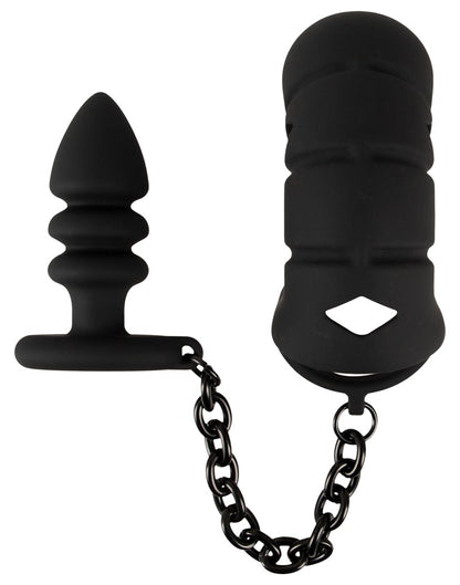 Cock cage with butt plug Black Velvets