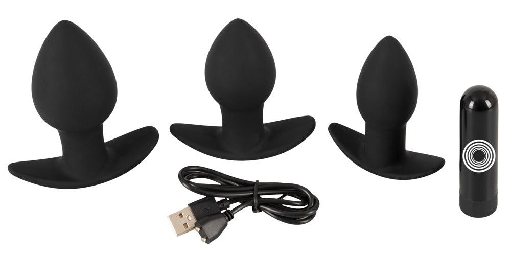 Set de plugs anaux vibrants Black Velvets