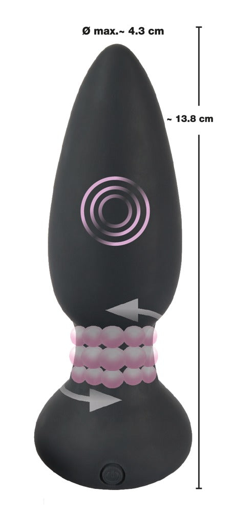 Plug anal rotatif vibrant RC Black Velvets