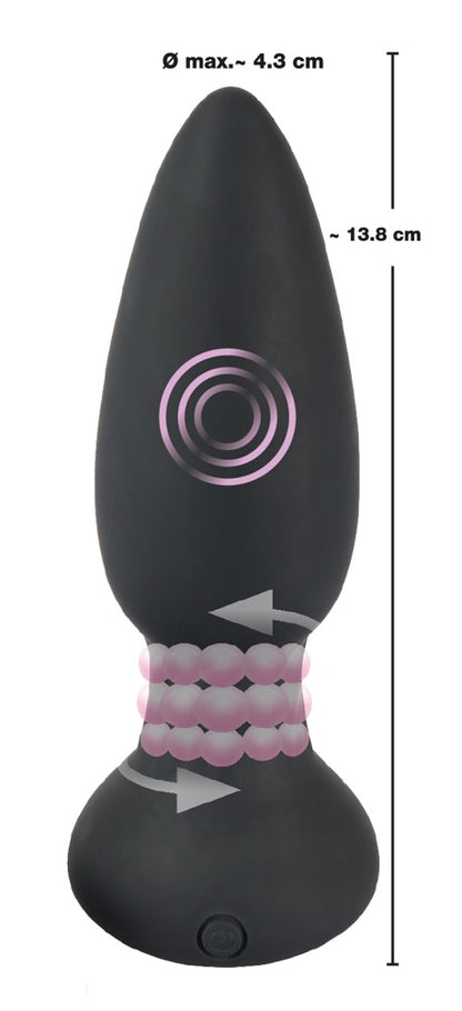 Plug anal rotatif vibrant RC Black Velvets