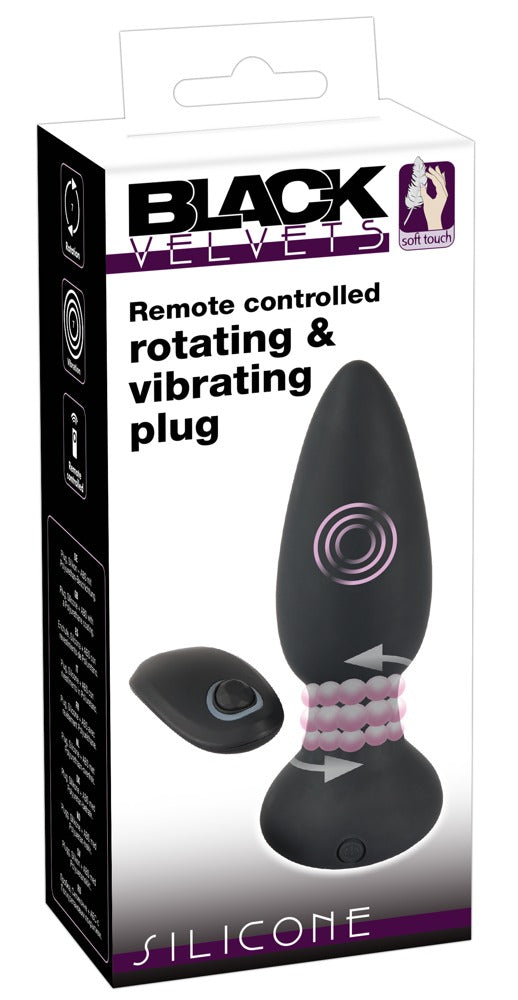 Plug anal rotatif vibrant RC Black Velvets