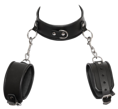 Collier et menottes en cuir de ZADO