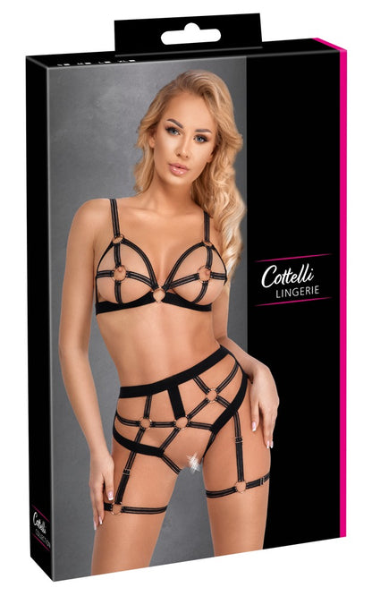 Ensemble soutien-gorge et slip ouverts harnais Cottelli Lingerie