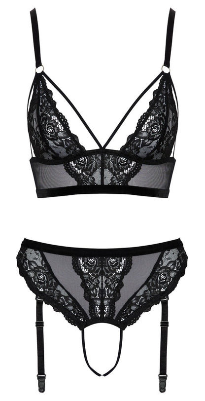 Soutien-gorge et string noir Cottelli Lingerie