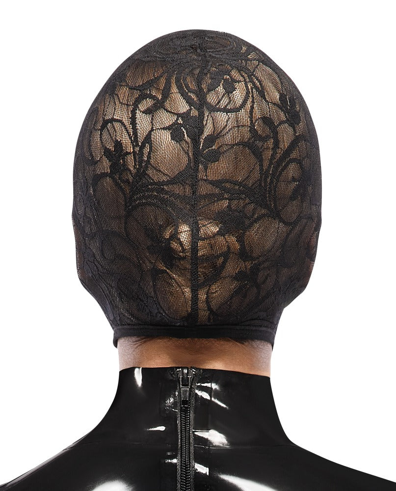 Masque de tête noir dentelle Bad Kitty