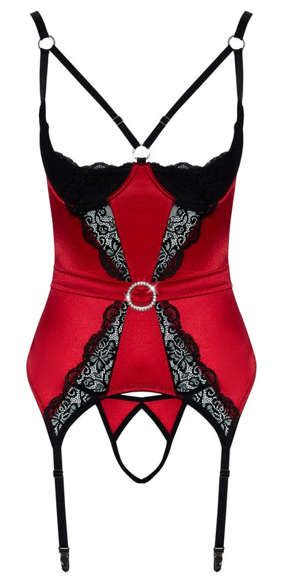 Ensemble porte-jarretelles et string Rouge Cottelli Lingerie
