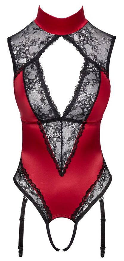 Body à jarretelles rouge/noir Cottelli Lingerie