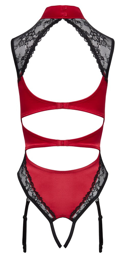 Body à jarretelles rouge/noir Cottelli Lingerie