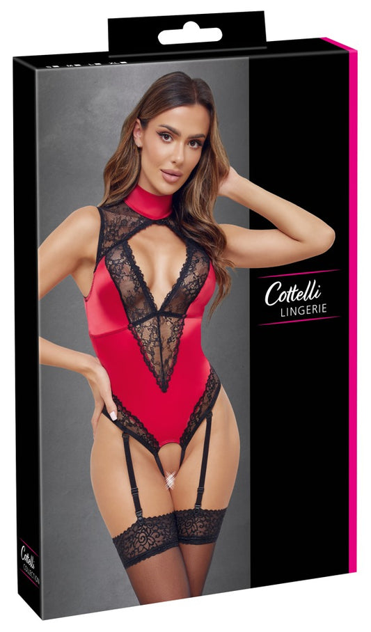 Body à jarretelles rouge/noir Cottelli Lingerie