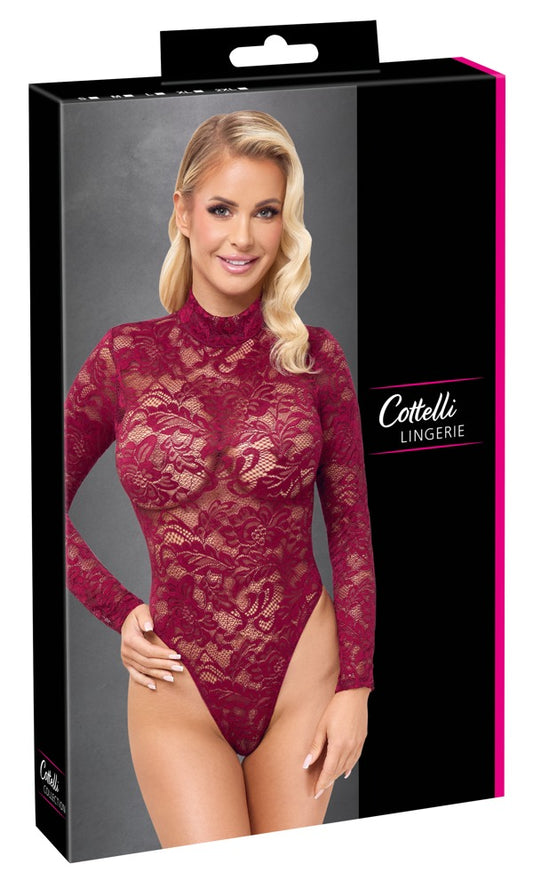Body string en dentelle rouge