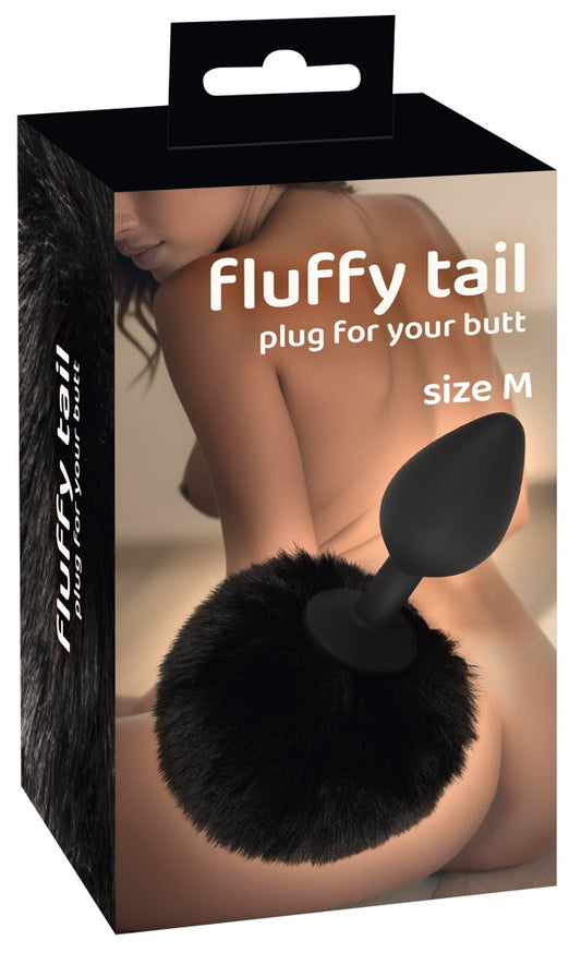 Fluffy tail plug noir M You2Toys