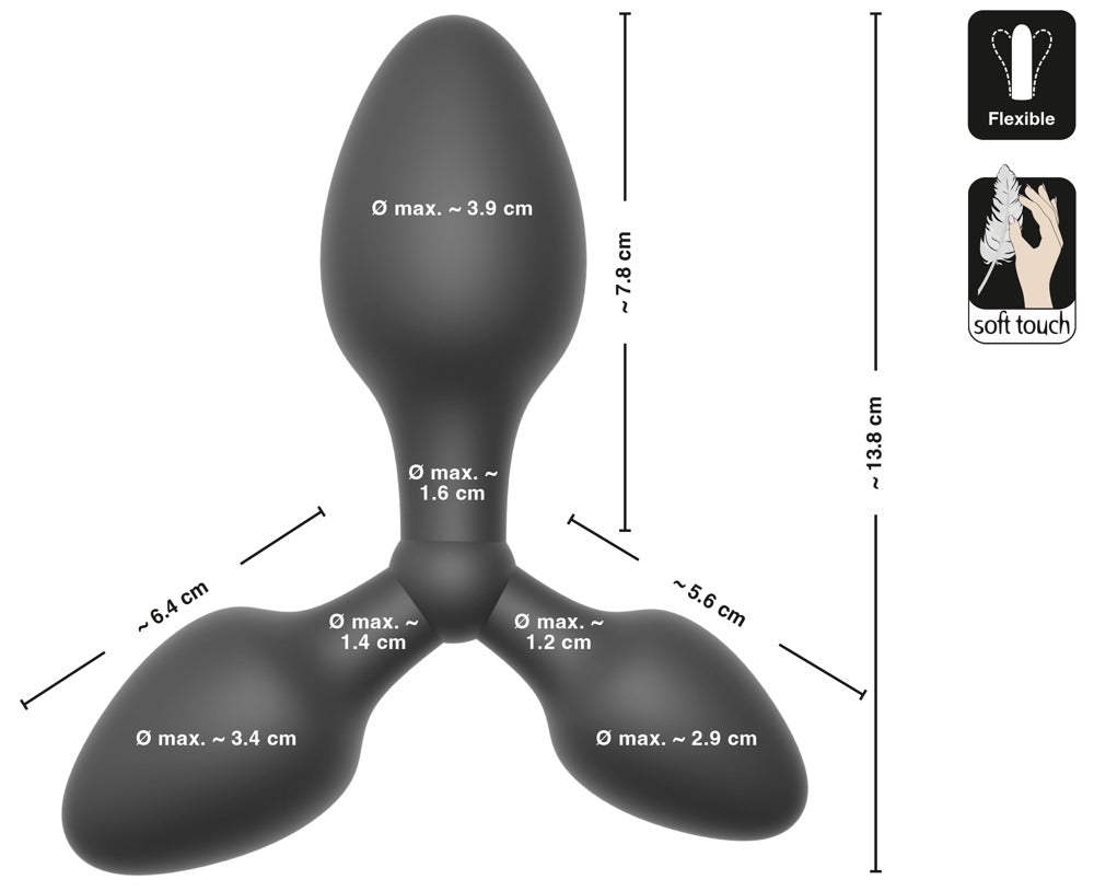 Plug anal triple Black Velvet
