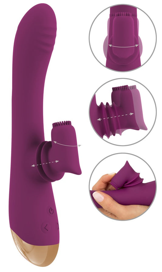 Vibromasseur 2 fonctions avec titilleur clitoridien mobile de Javida