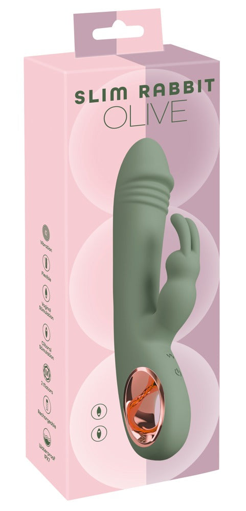 Vibromasseur double Slim Rabbit Olive de You2Toys
